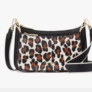 Kate Spade Animal Print Duet Crossbody Bag with Gold Accents NWOT